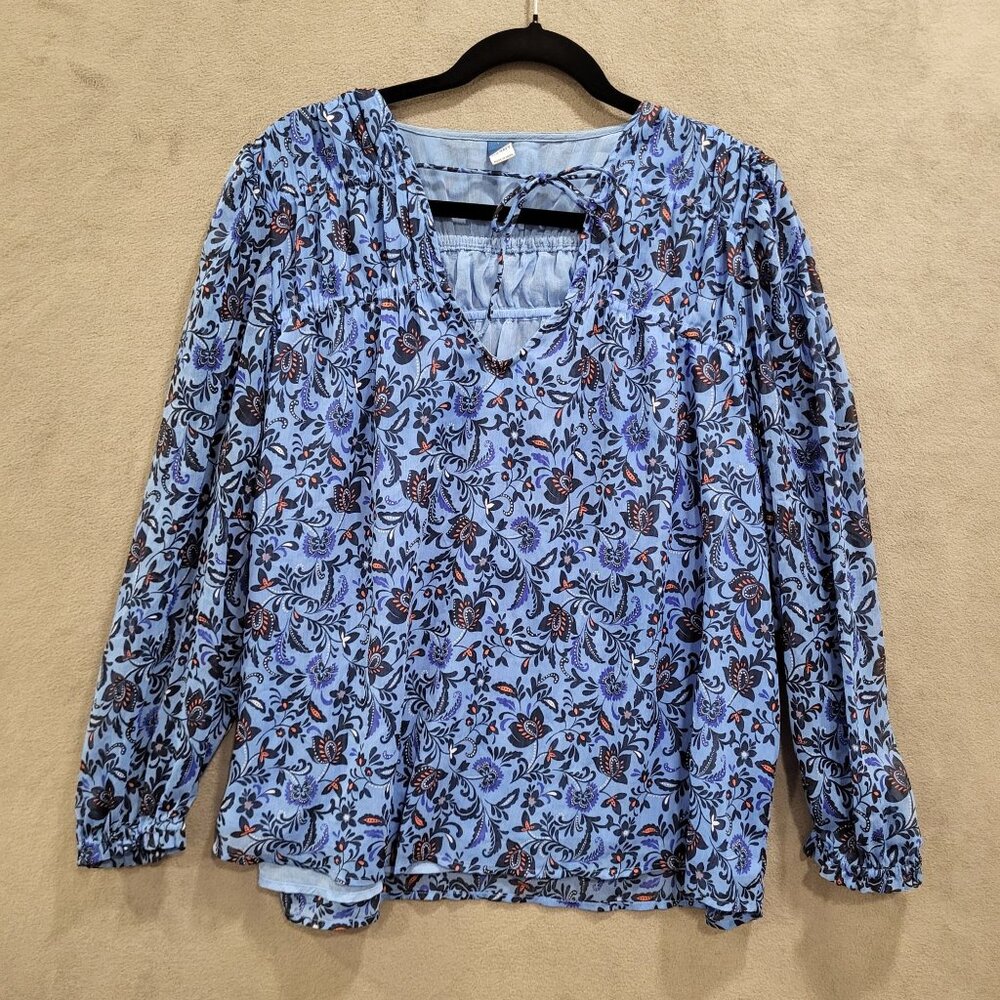 Old Navy Blouse Top Women's Size XLarge Floral Boho‎ Casual Office Peasant
